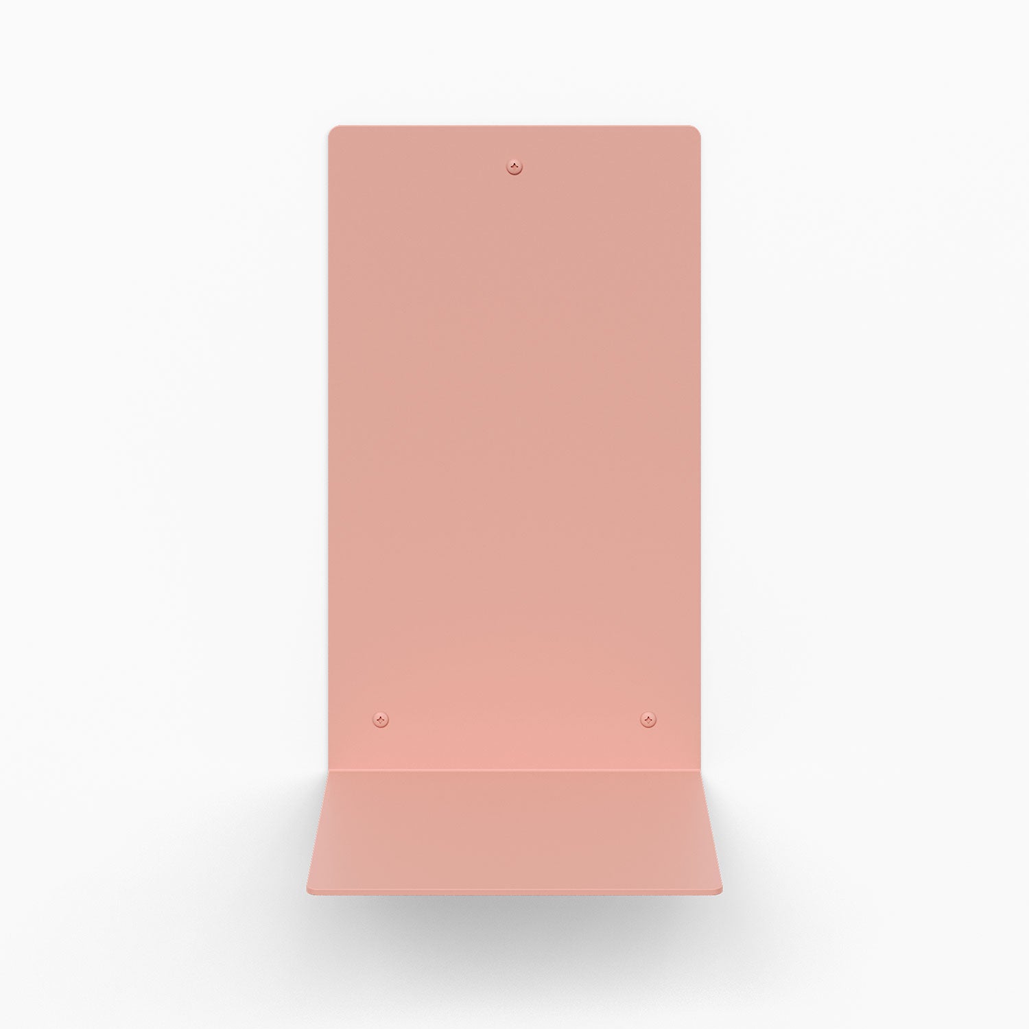 Perch Square Plant Shelf in muted pink steel with streamlined floating design for stylish wall display and organization