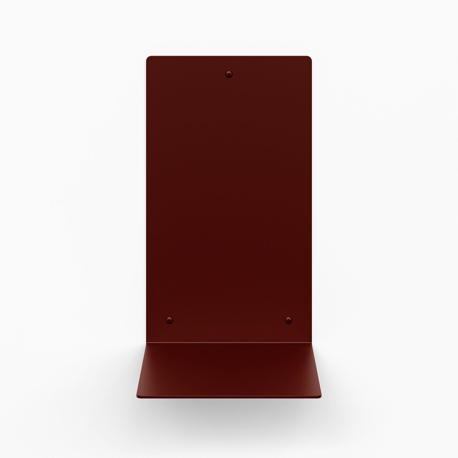 Perch Square Plant Shelf in deep red steel with clean geometric form for modern floating wall display and organization