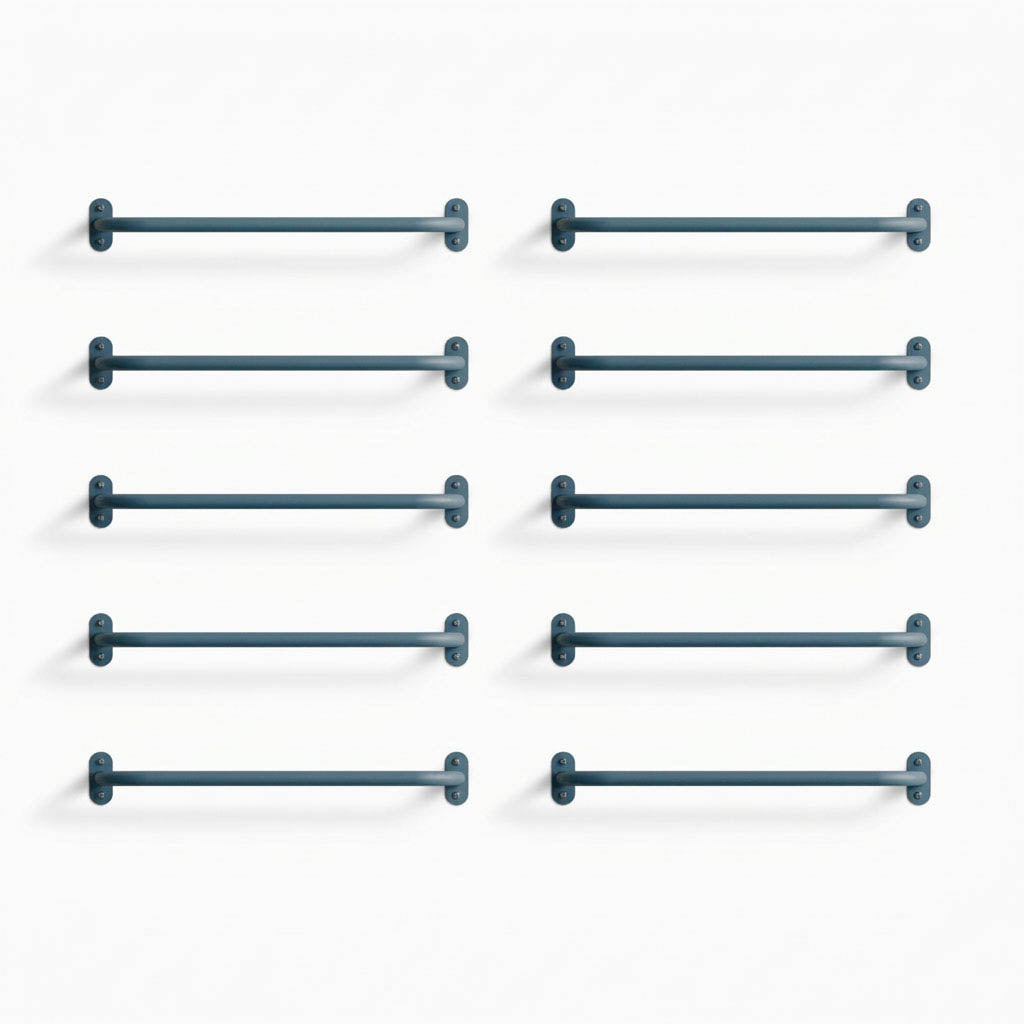 Randle 24" Monkey Bars + Wall Ladder - Bulk Clearance in steely blue steel for versatile wall-mounted climbing bars.