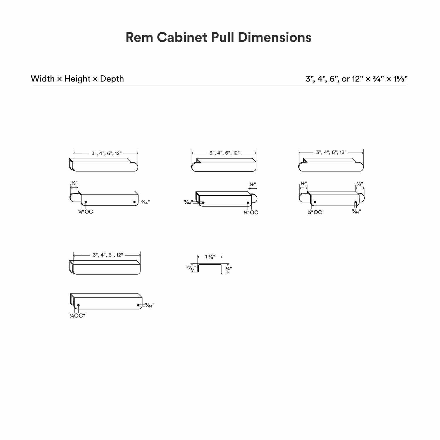 Rem Cabinet Pull - Center