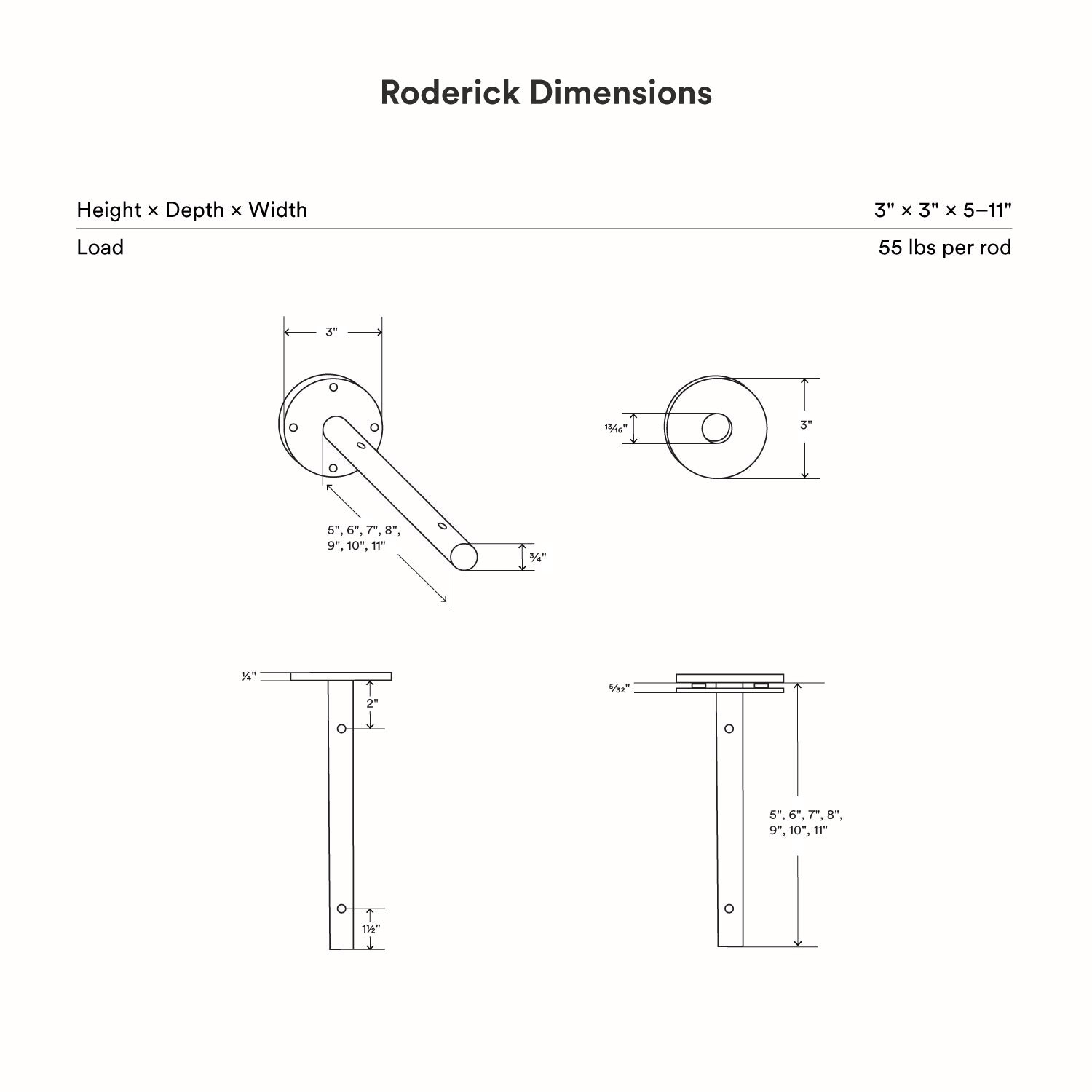 Roderick Black Wall Shelf