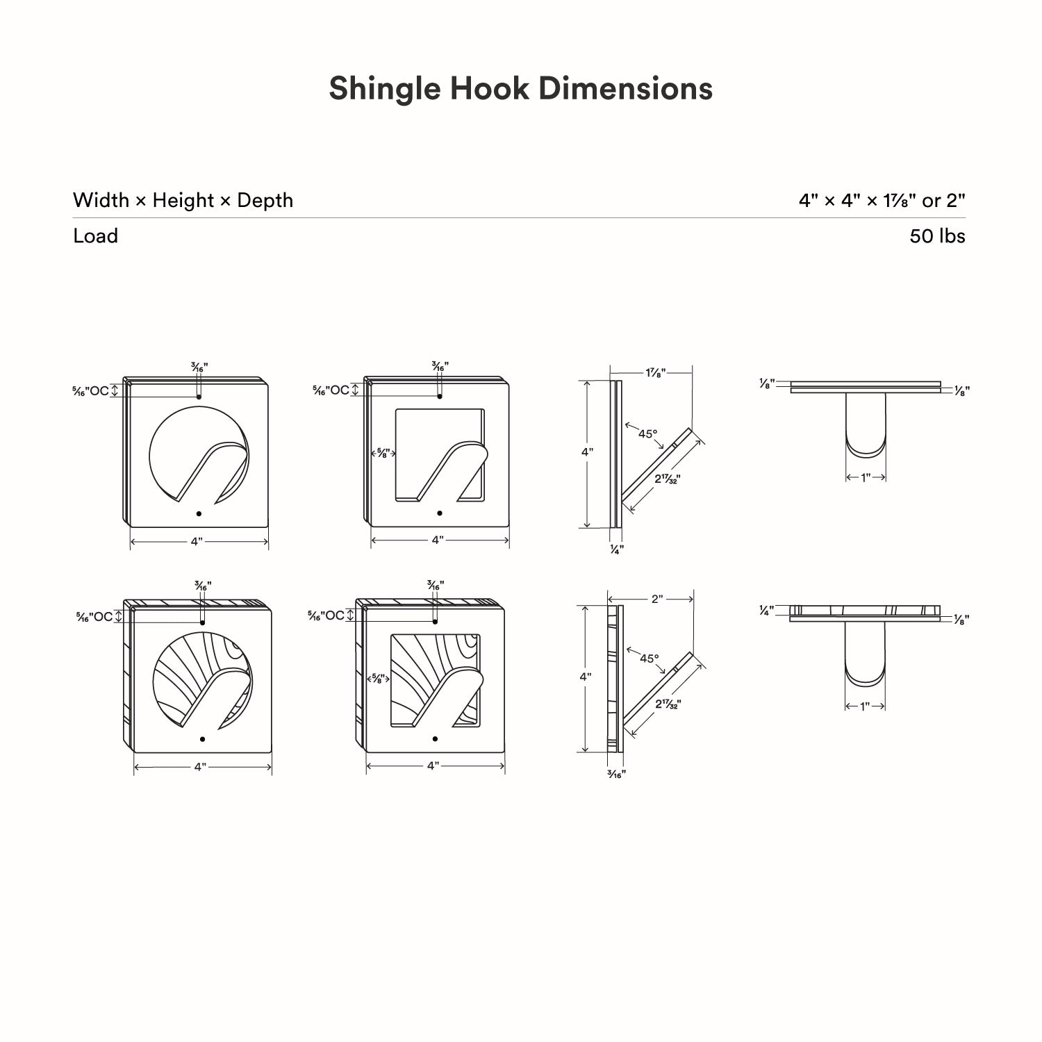 Shingle Round Wall Hook
