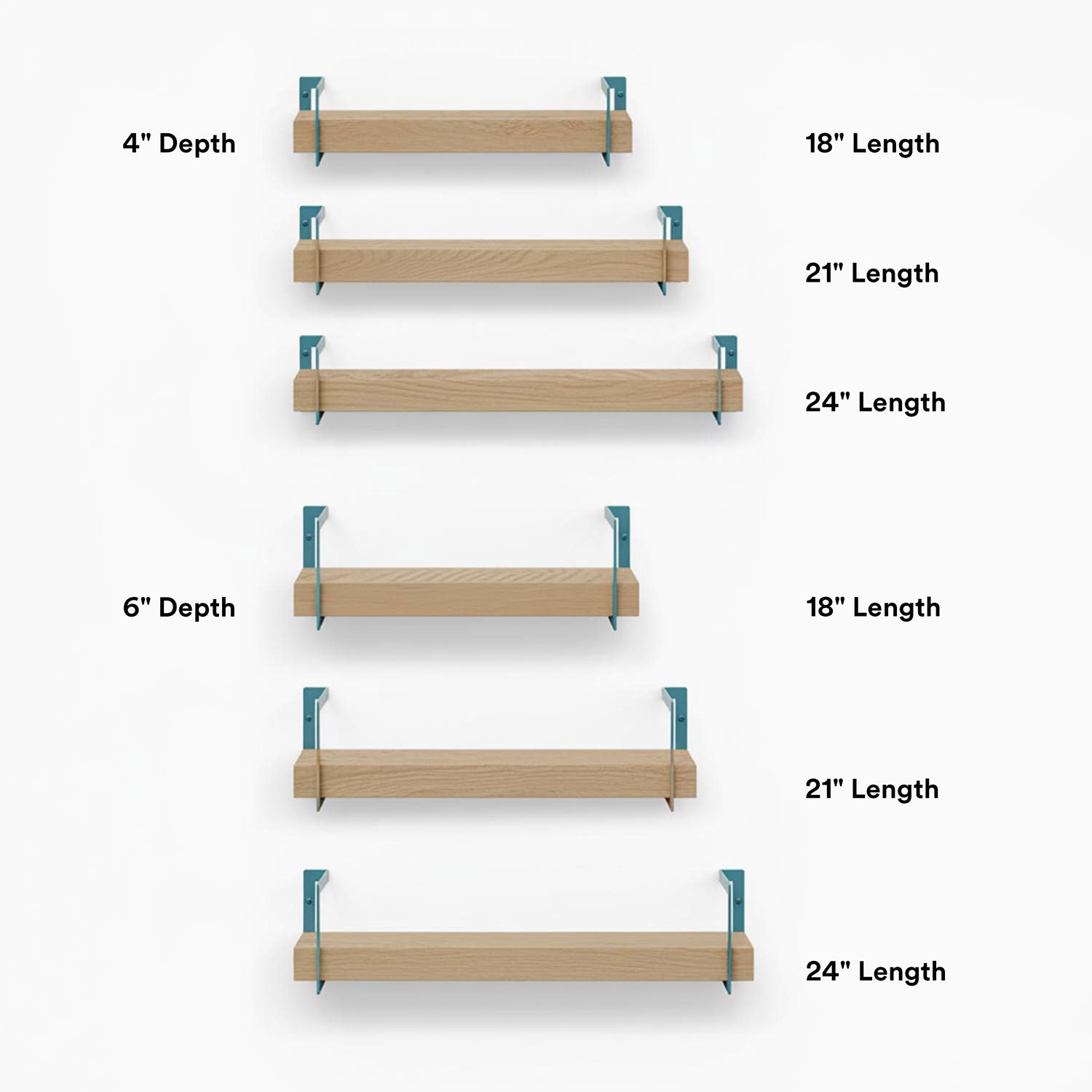 Shortie White Oak Wall Shelf