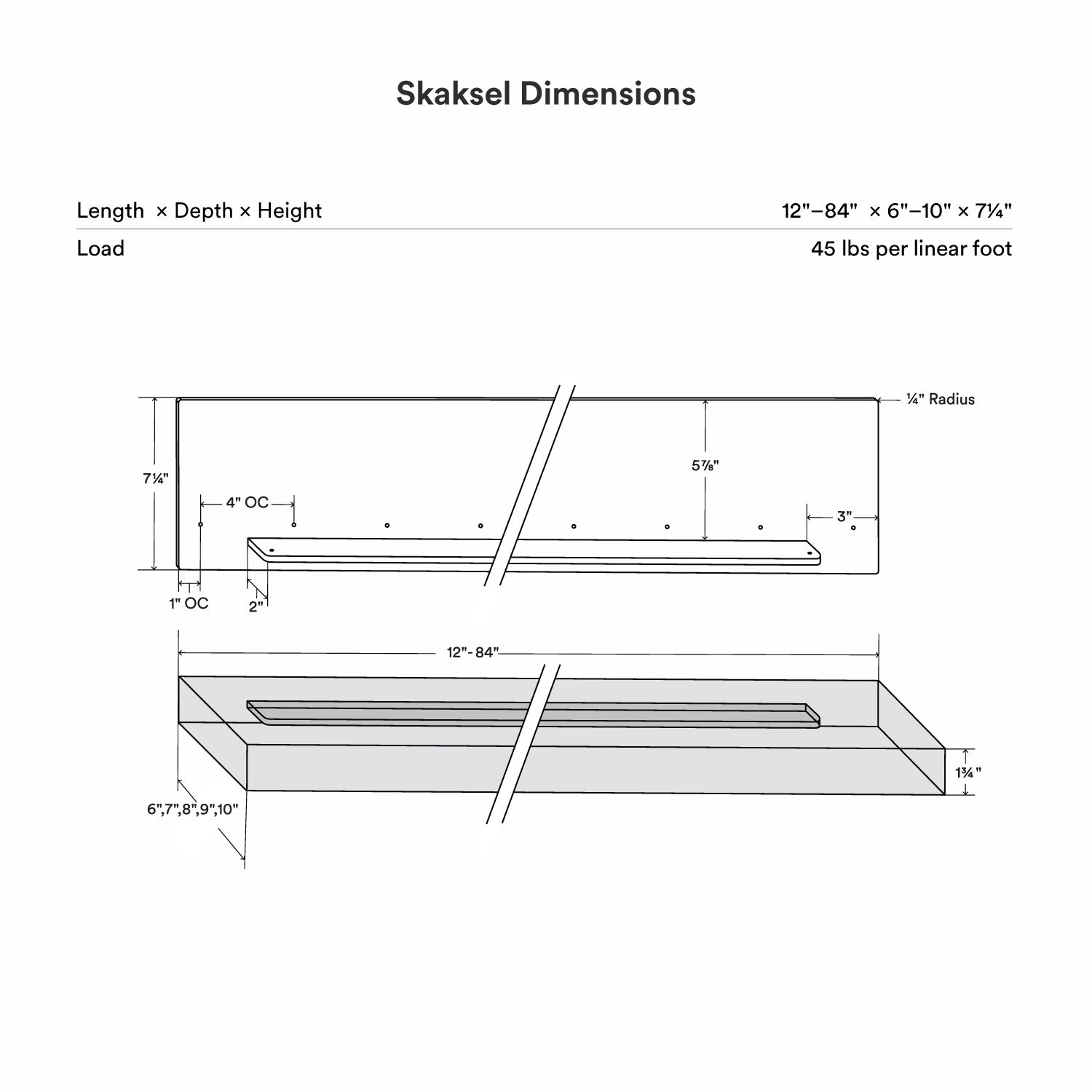 Skaksel Black Floating Shelf