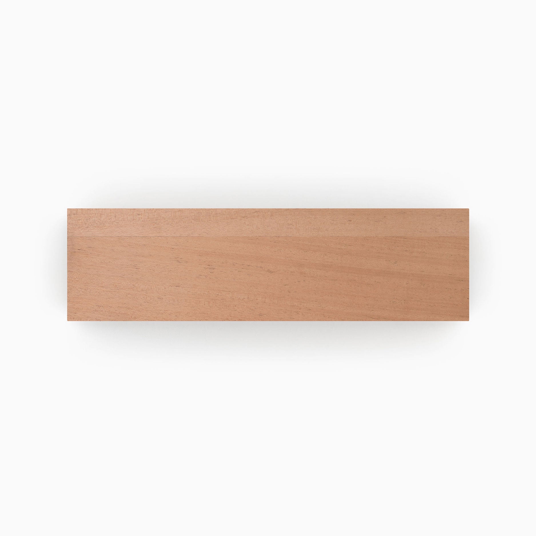 Unfinished Mahogany Wood Slab with smooth surface highlighting natural wood grain for custom floating shelves or decor.
