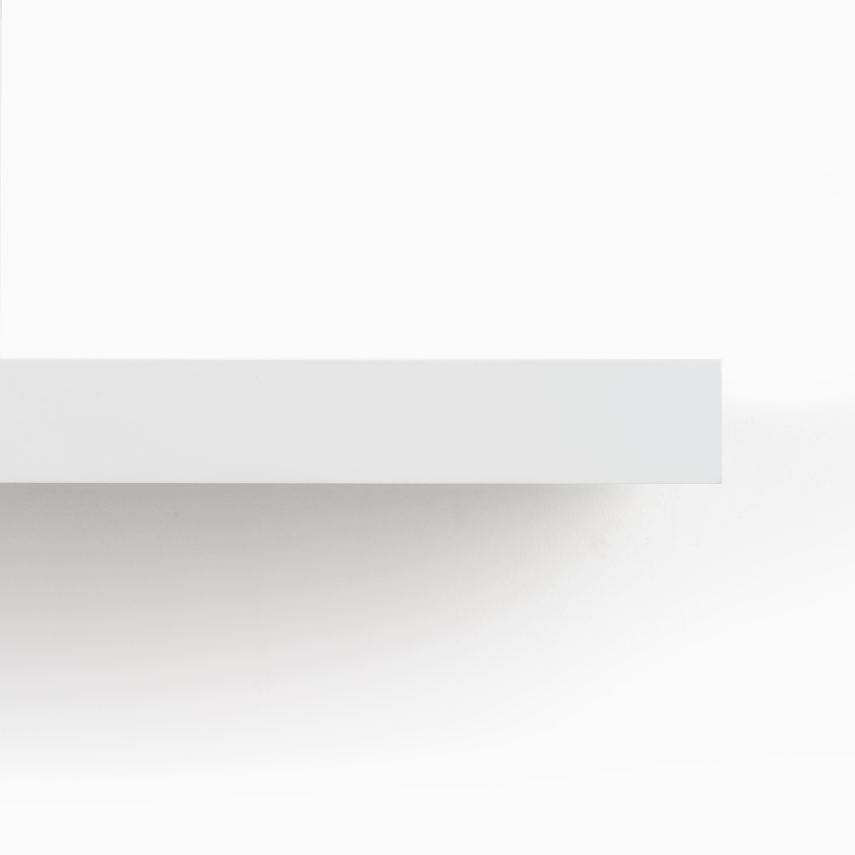 Minimalist White Wood Slab floating shelf showcasing smooth edges and clean, functional design for wall display and organization.