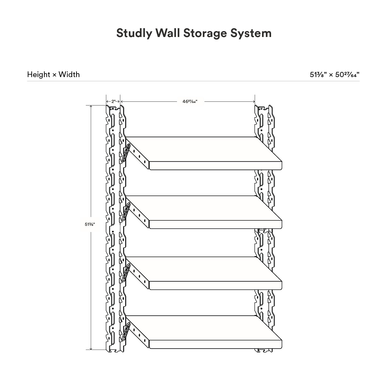Studly Wall Storage System (4 Shelf)