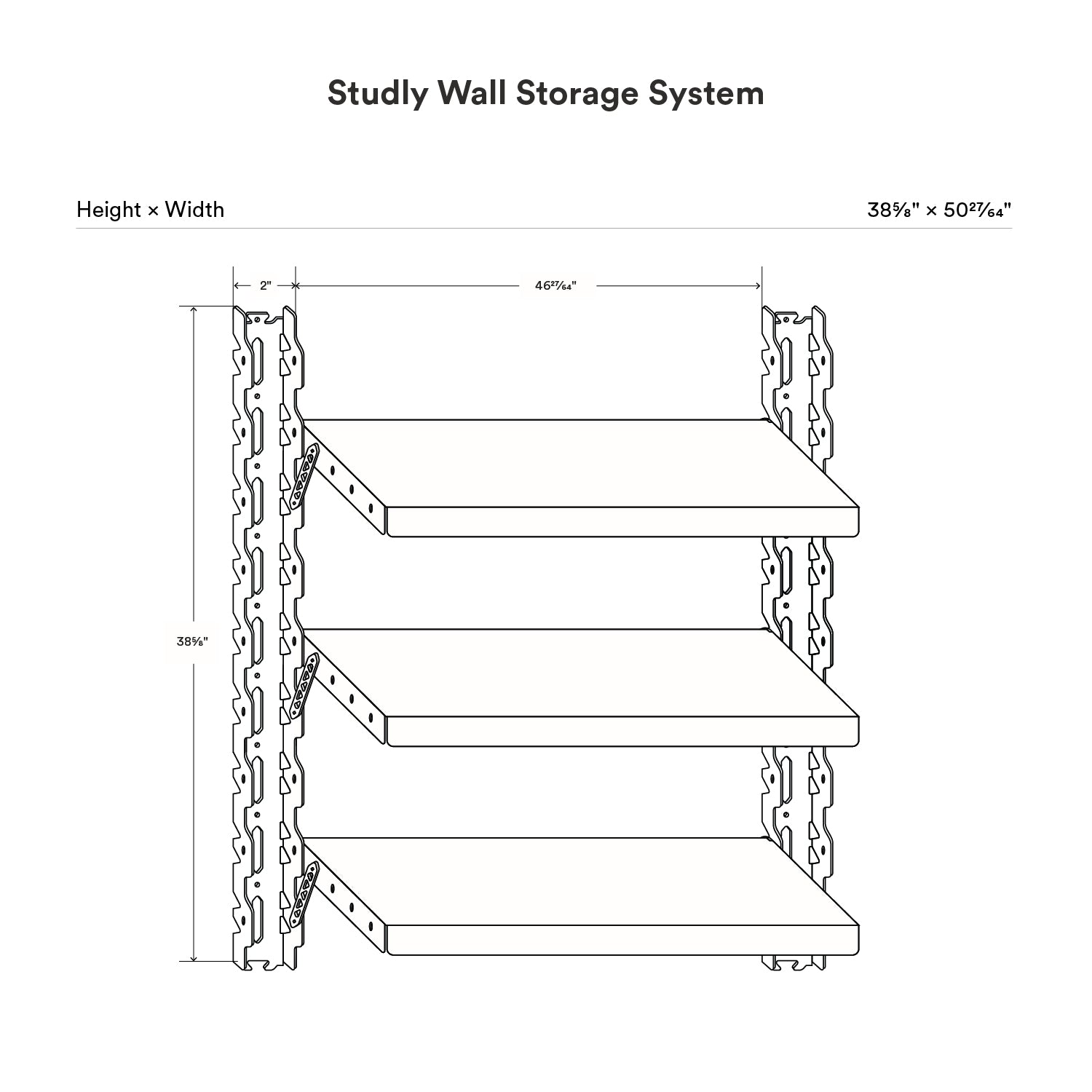 Studly Wall Storage System (3 Shelf)