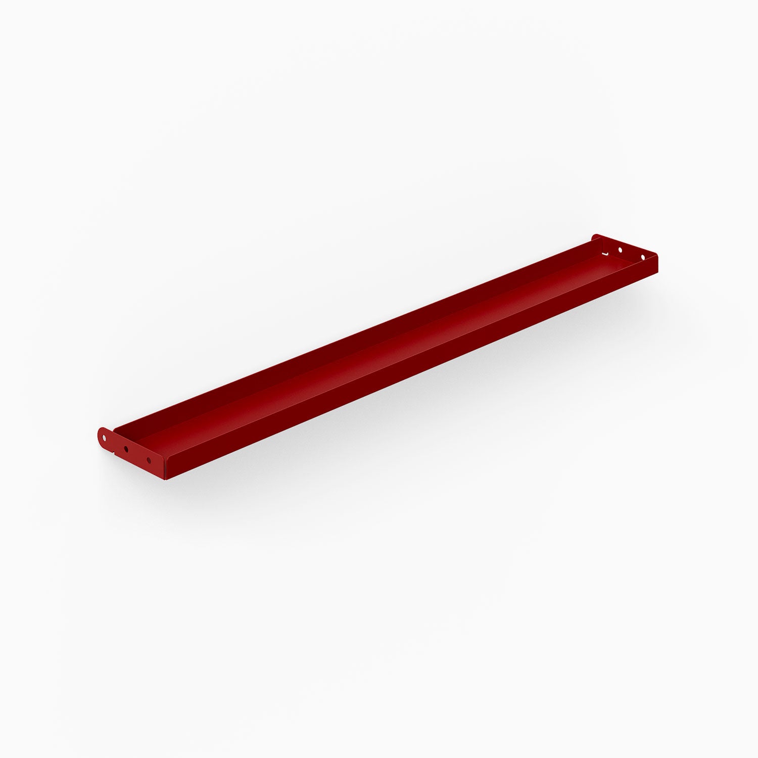 Studly Wall Storage System Steel Tray in deep red, minimalist steel tray designed for durable, functional wall storage and organization.