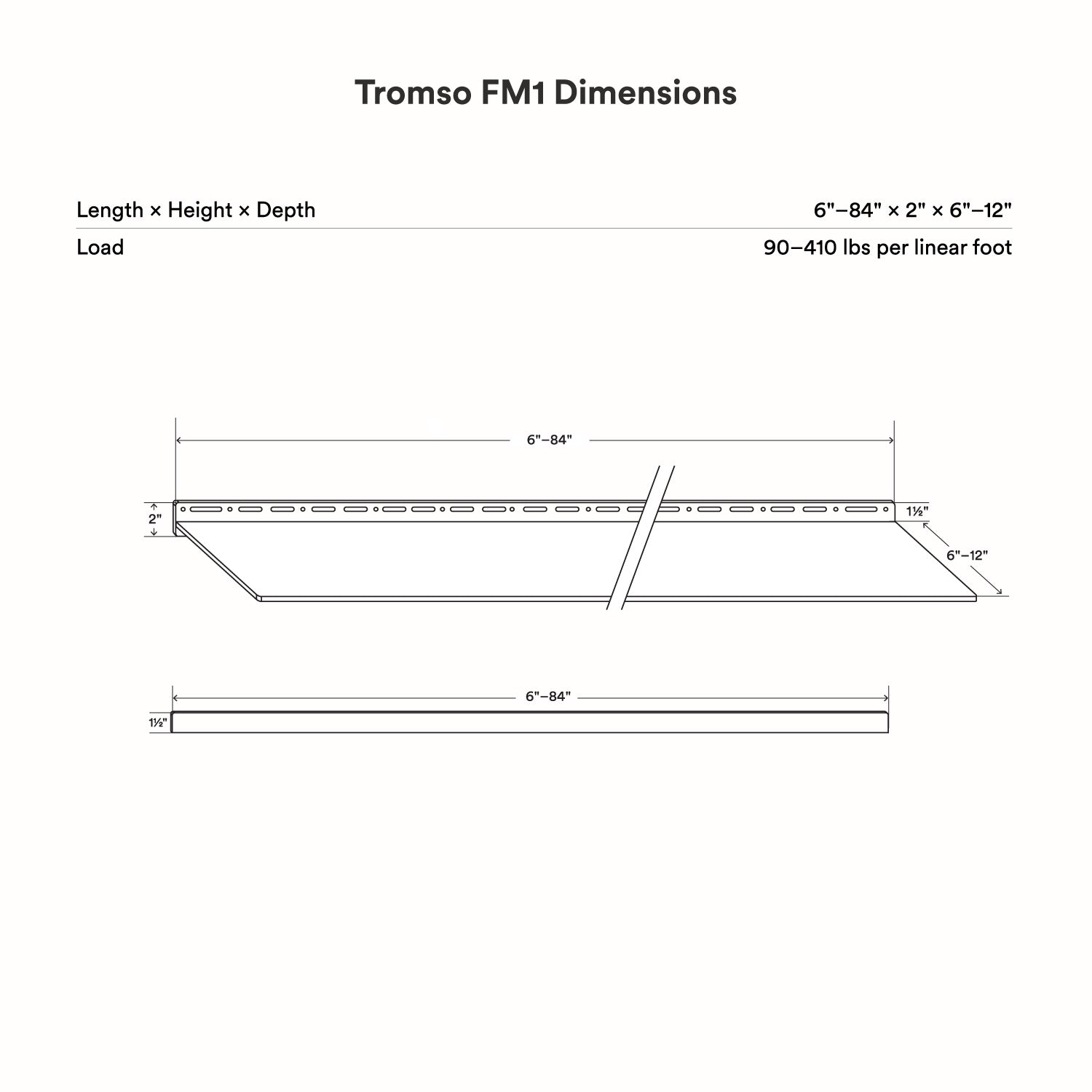 Tromso FM1 Steel Floating Shelf
