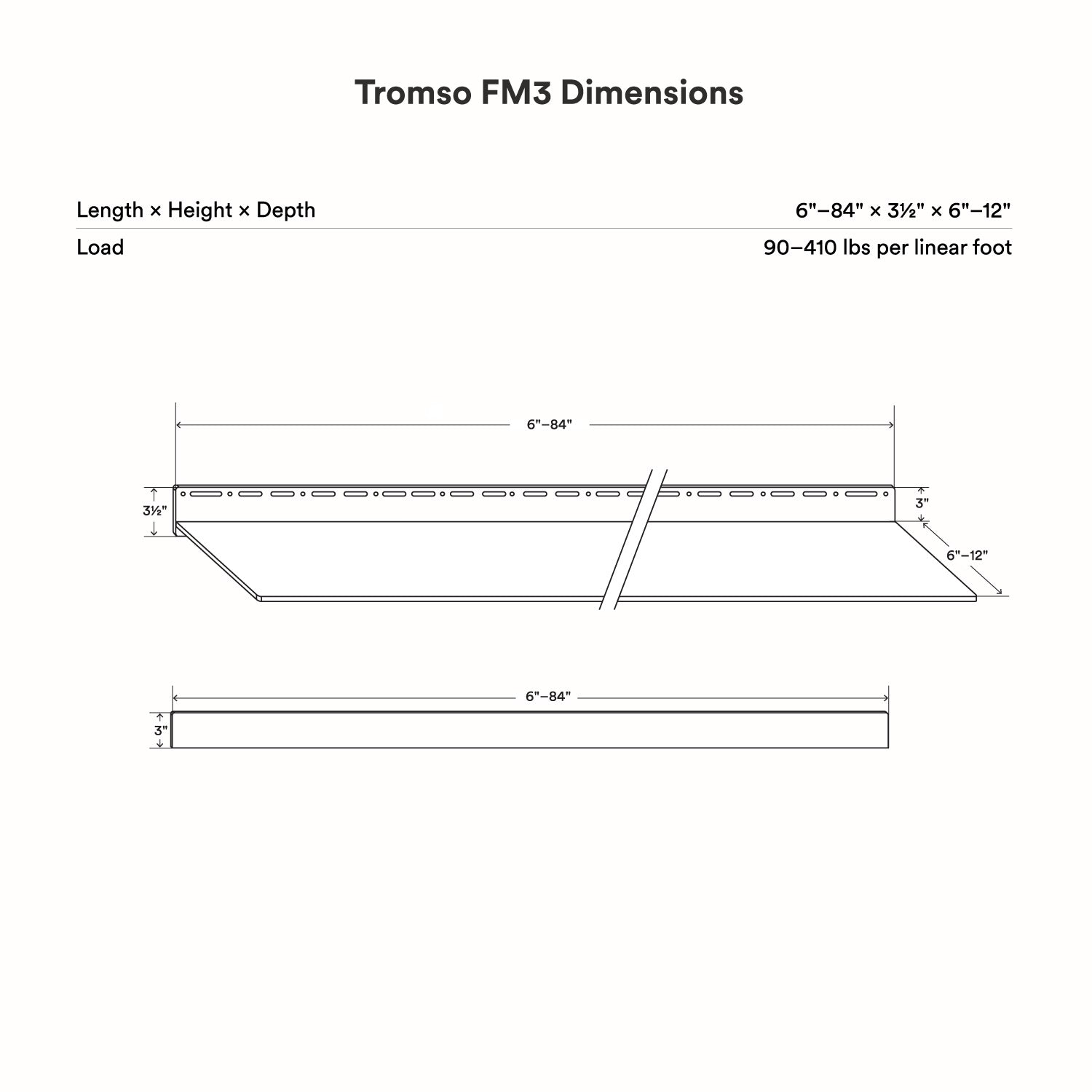 Tromso FM3 Steel Floating Shelf