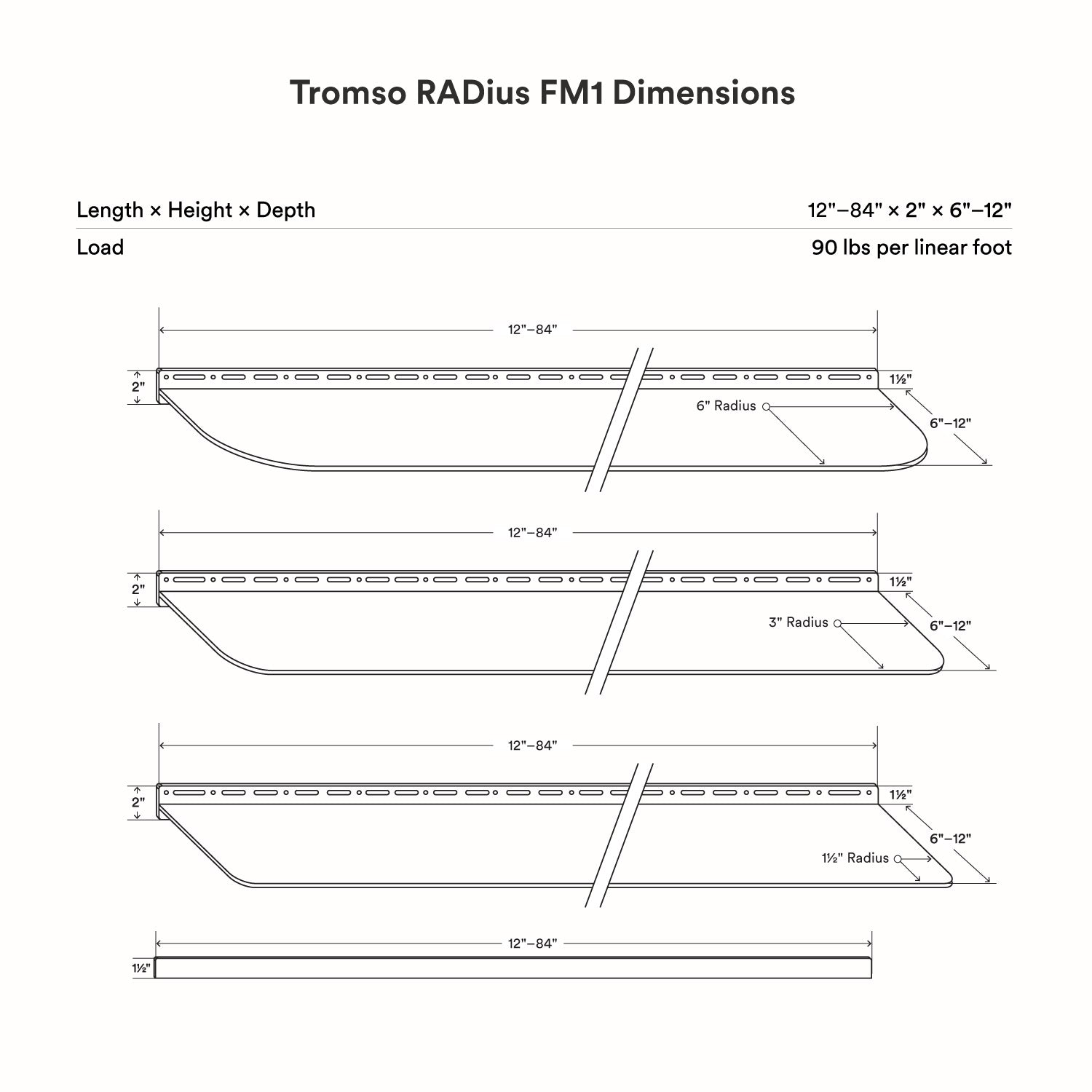 Tromso RADius FM1 Steel Floating Shelf