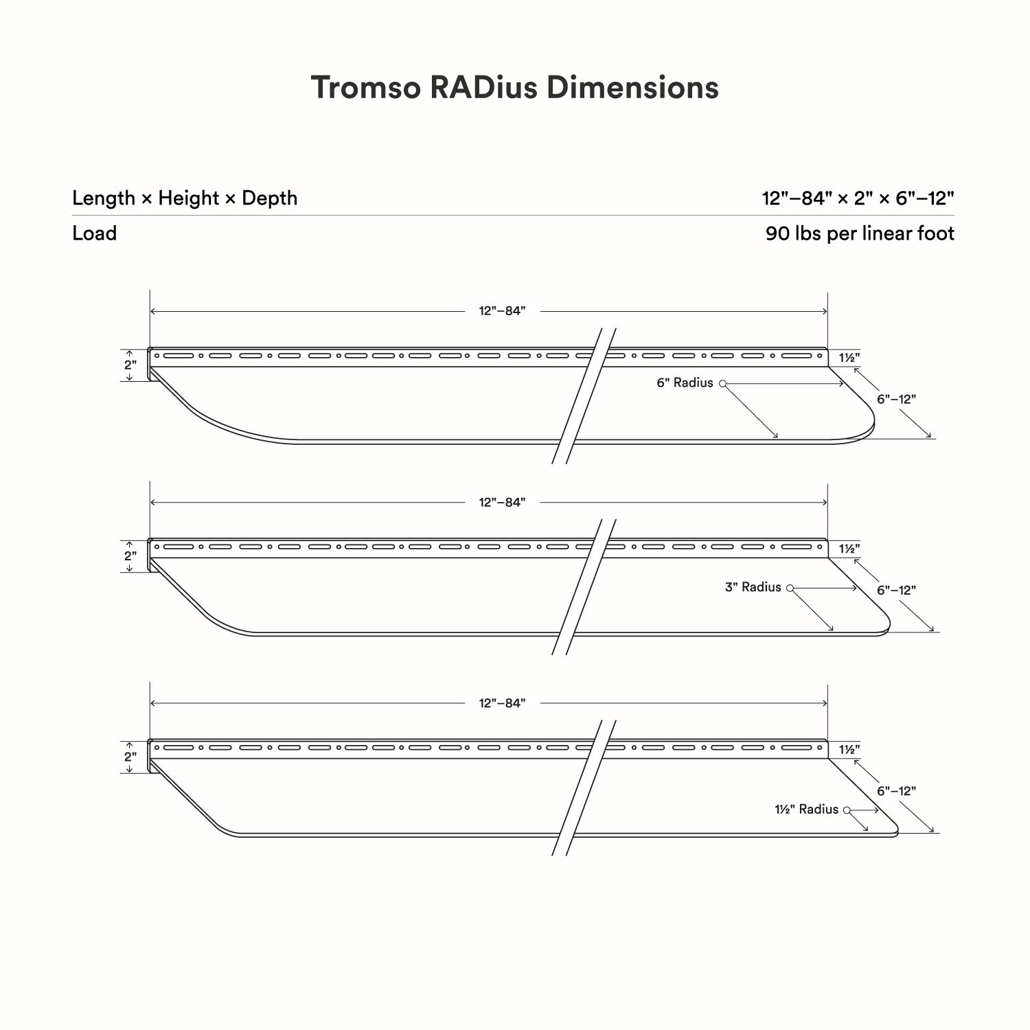 Tromso RADius Steel Floating Shelf
