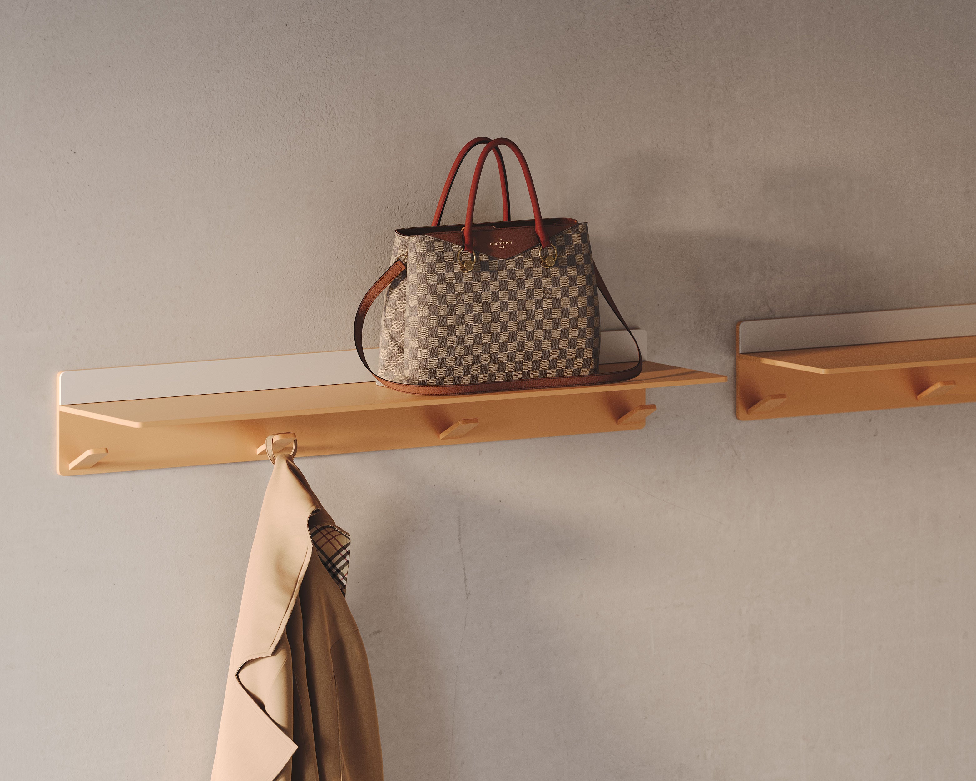 Tromso Steel Floating Shelf + Coat Rack — 24" length x 6" depth — Clearance