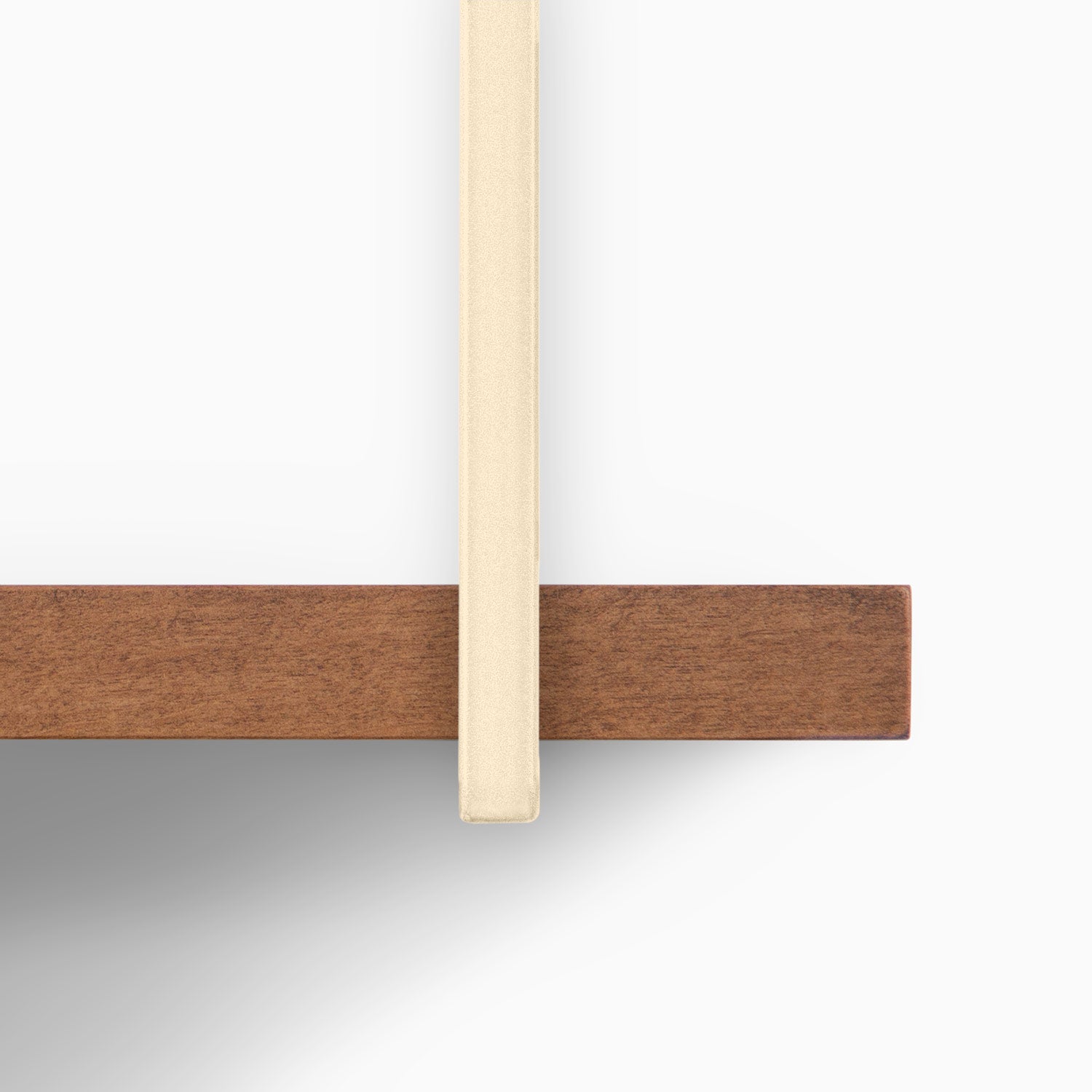 Lloyd Nutmeg 2 Tiered Shelf featuring solid hardwood shelves and cream steel frame for minimalist wall display and storage