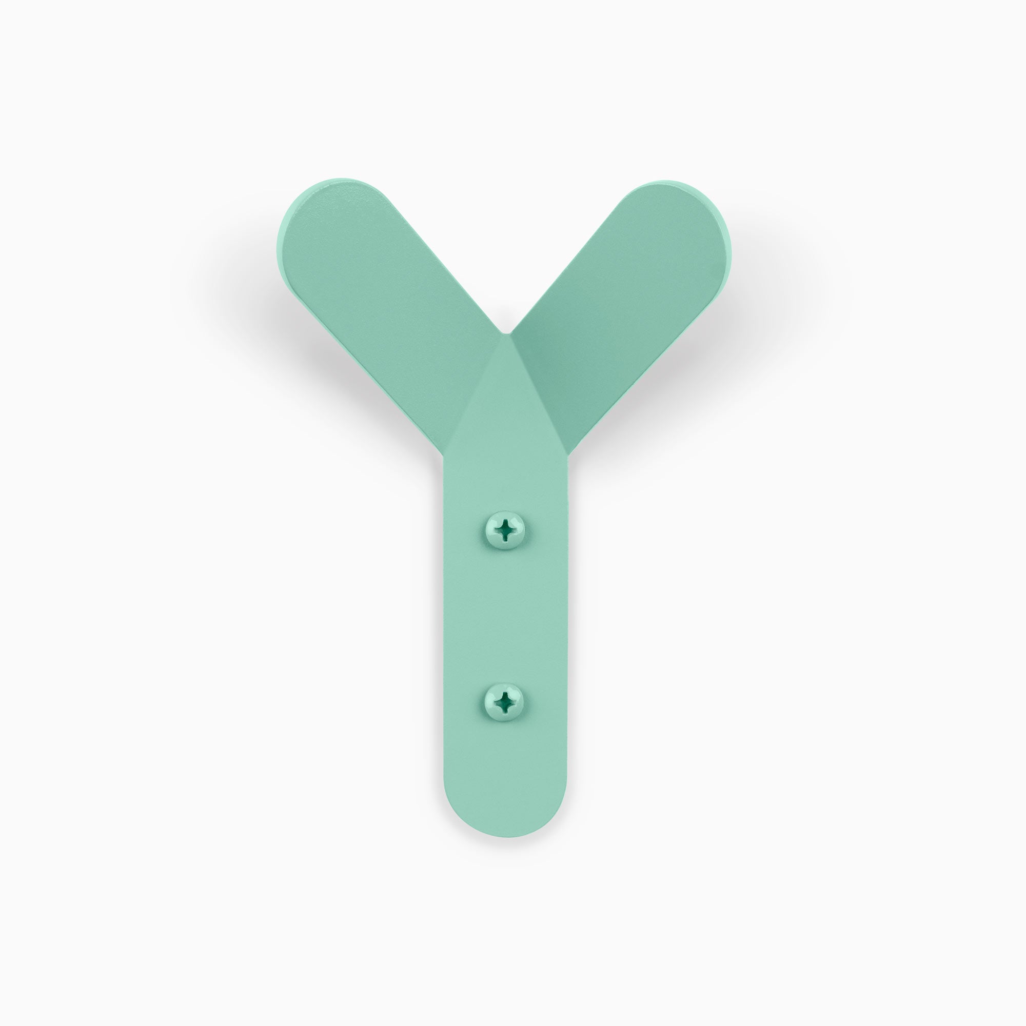 Why Not Wall Hook in aqua steel with a smooth Y shape for stylish and sturdy wall hooks by Shelfology