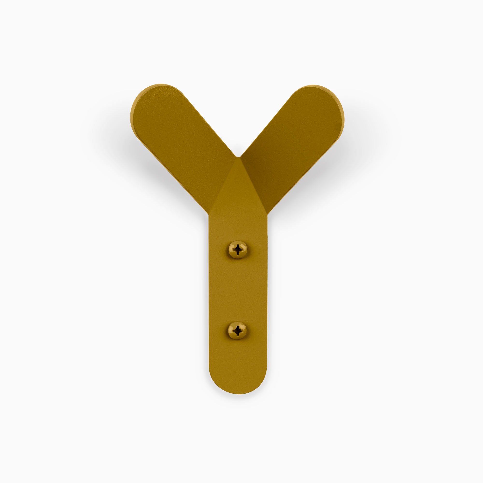 Why Not Wall Hook in deep saffron steel with minimalist Y design for functional and stylish wall hooks by Shelfology