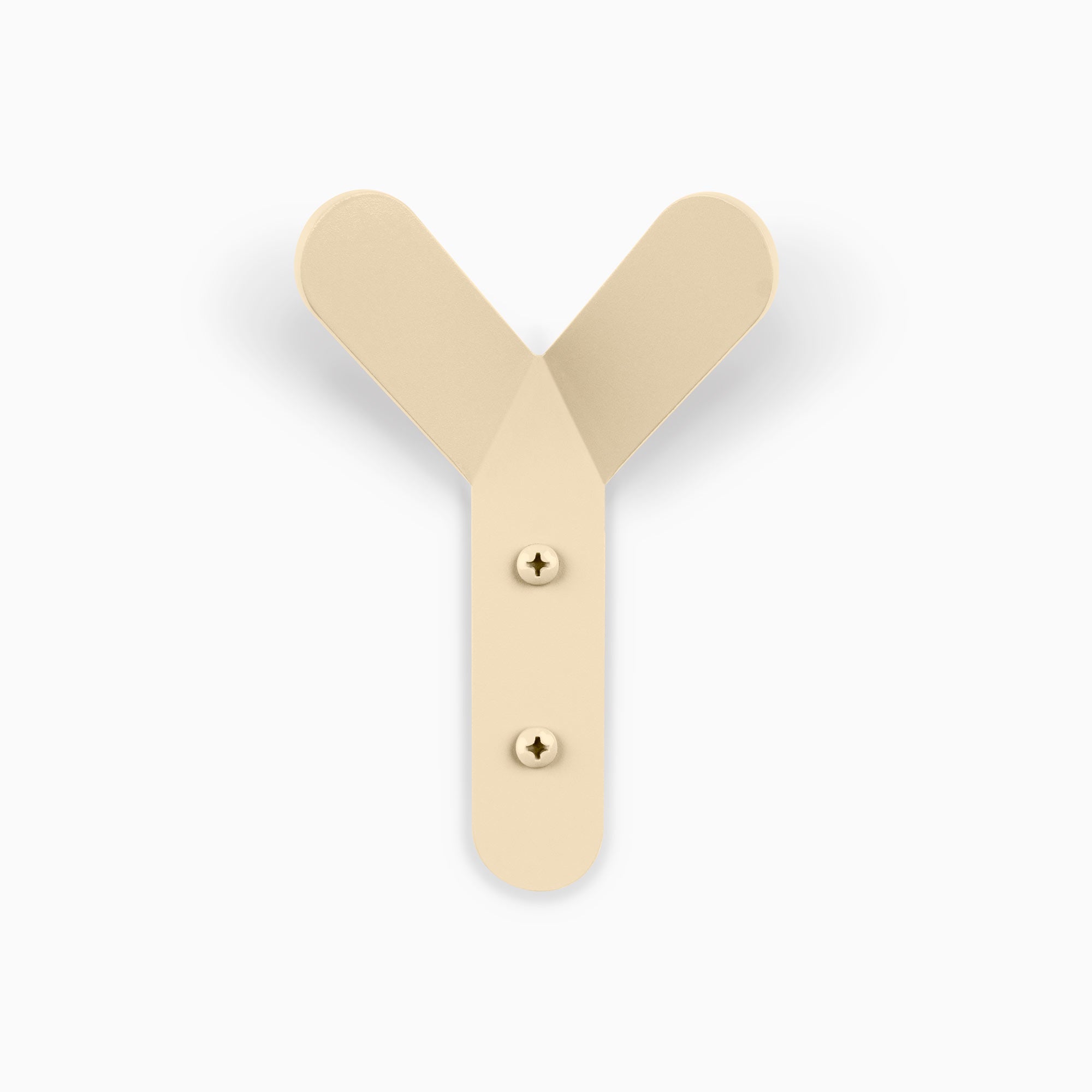 Why Not Wall Hook in dune steel with minimalist Y shape for durable, functional wall hooks by Shelfology