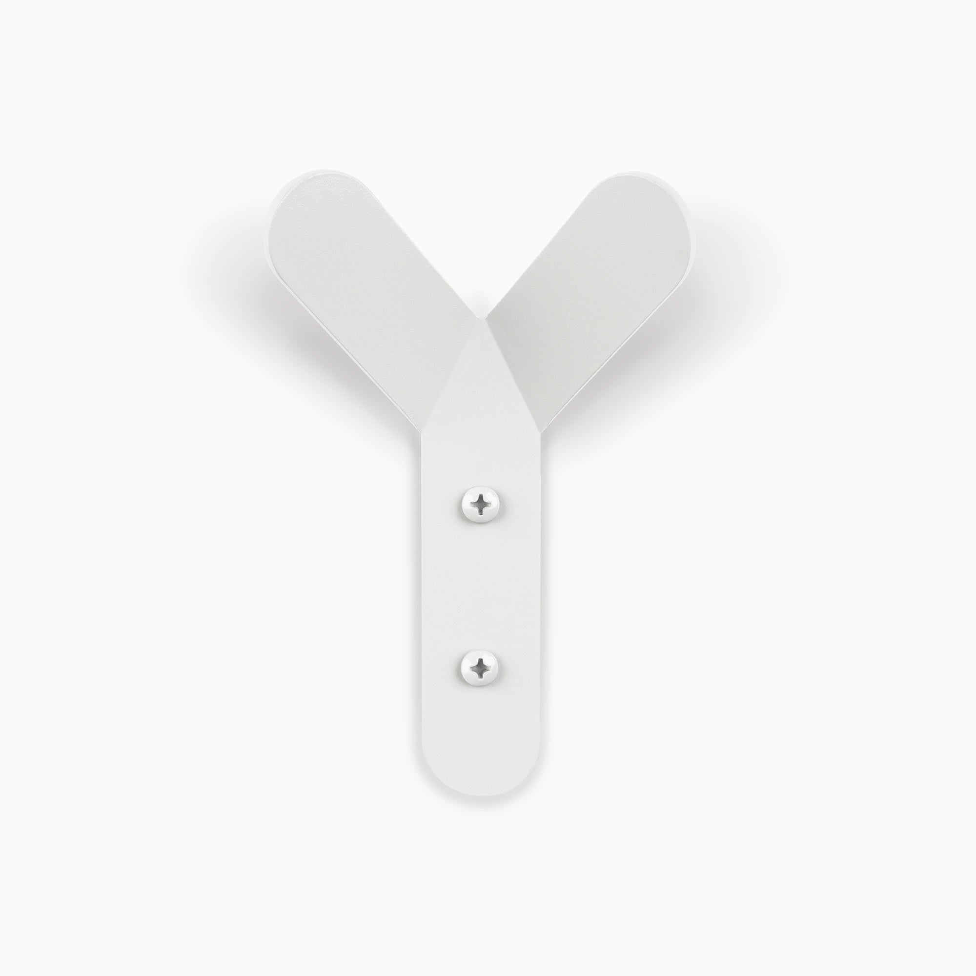 Why Not Wall Hook in matte white steel with Y-shaped minimalist design for functional wall hooks by Shelfology