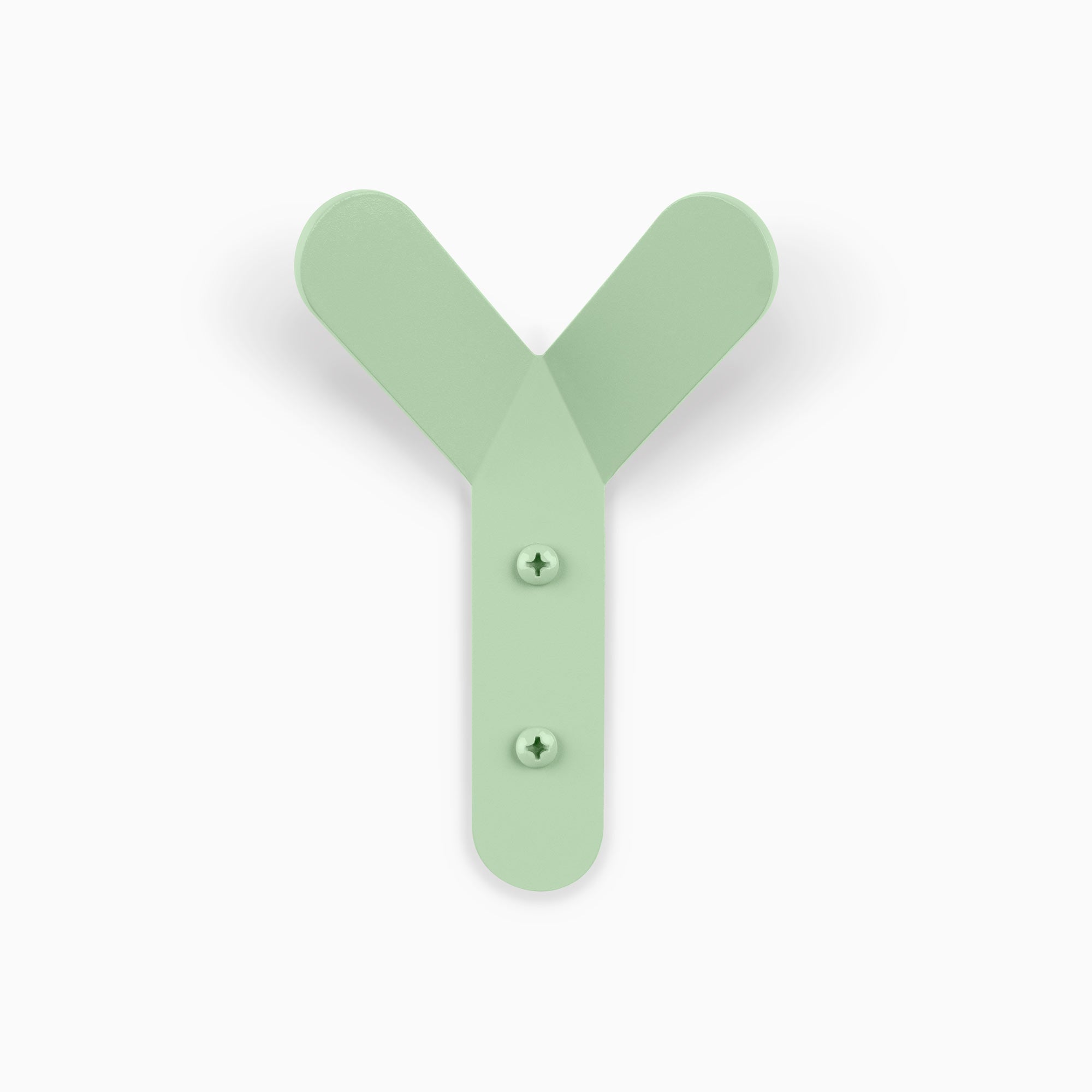 Why Not Wall Hook in soft mint green steel with sleek Y design for minimalist wall hooks by Shelfology