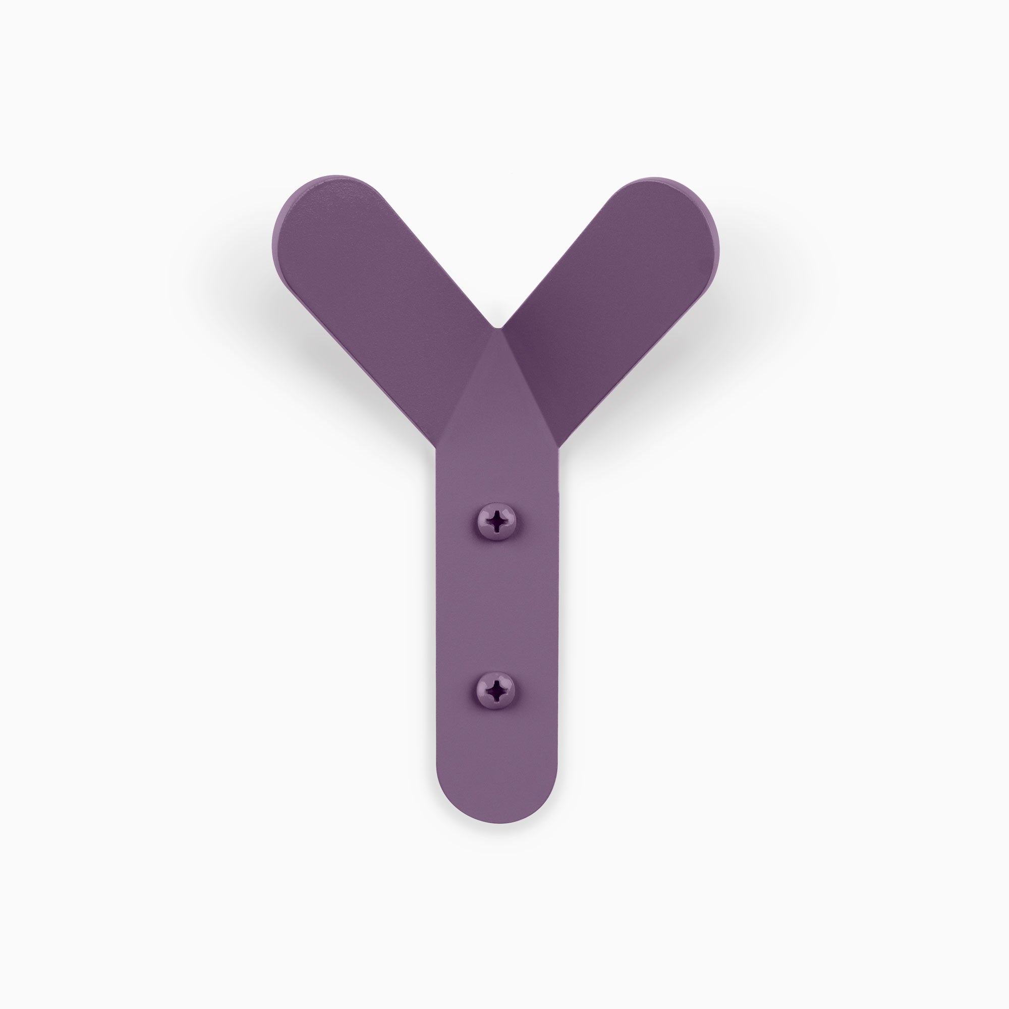 Why Not Wall Hook in muted purple steel with a sleek Y shape for durable and minimalist wall hooks by Shelfology