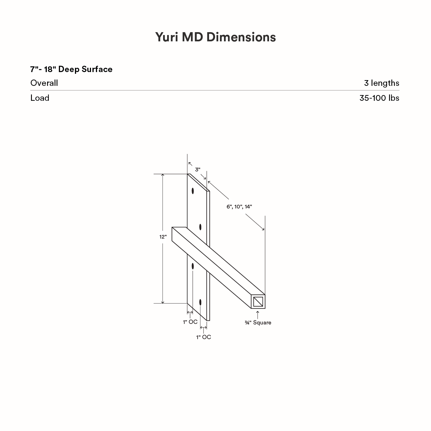 Yuri MD Floating Desk Bracket (Black Primer)
