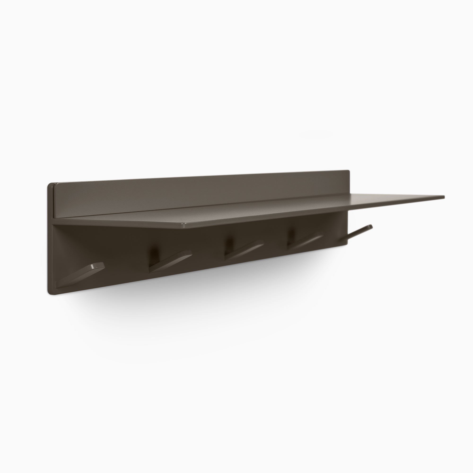 Tromso Steel Floating Shelf + Coat Rack