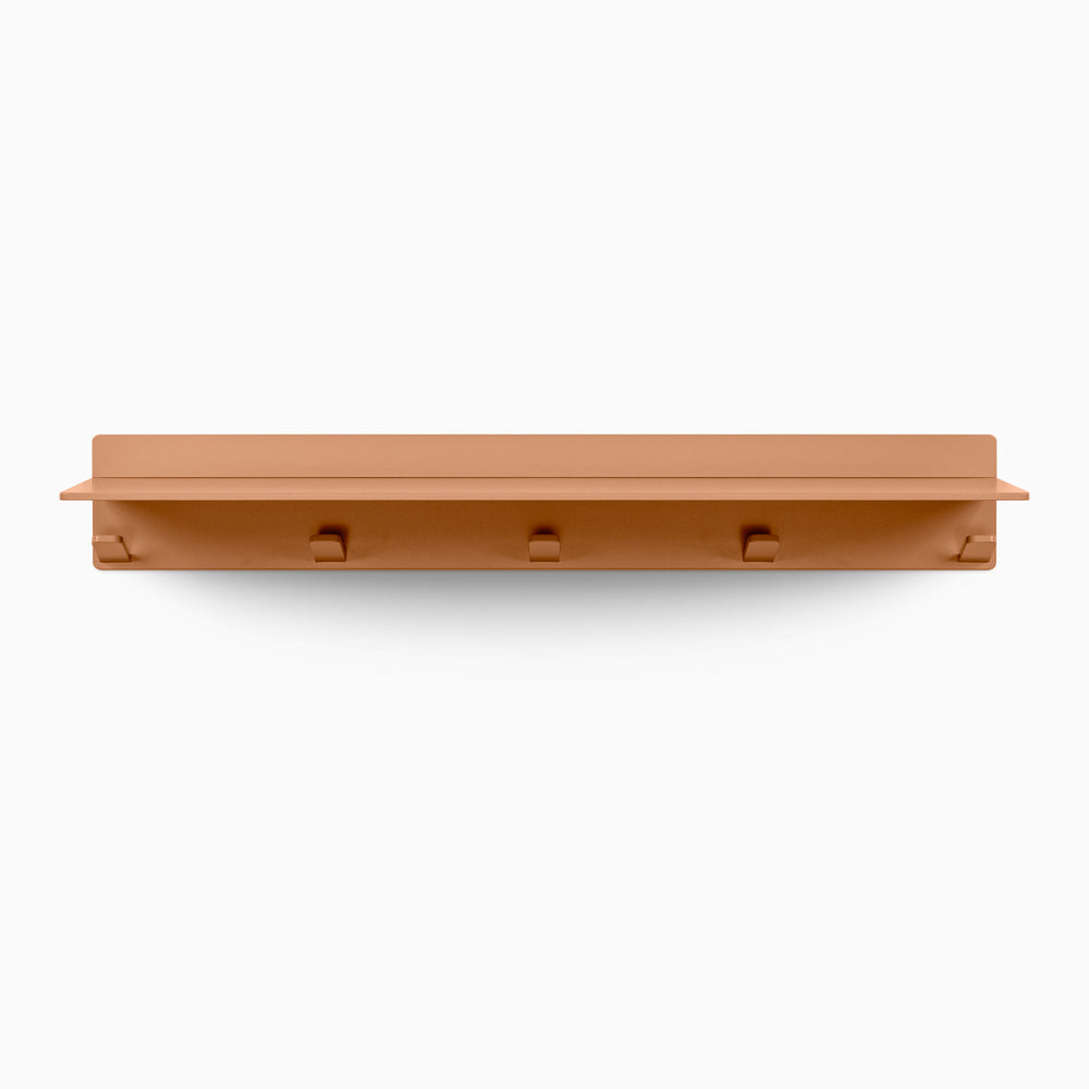 Tromso Steel Floating Shelf + Coat Rack | Shelfology®