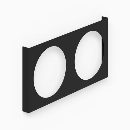 A black minimalist A-Side Vinyl Record Display made of durable rust-resistant steel designed to organize and showcase vinyl records creatively.