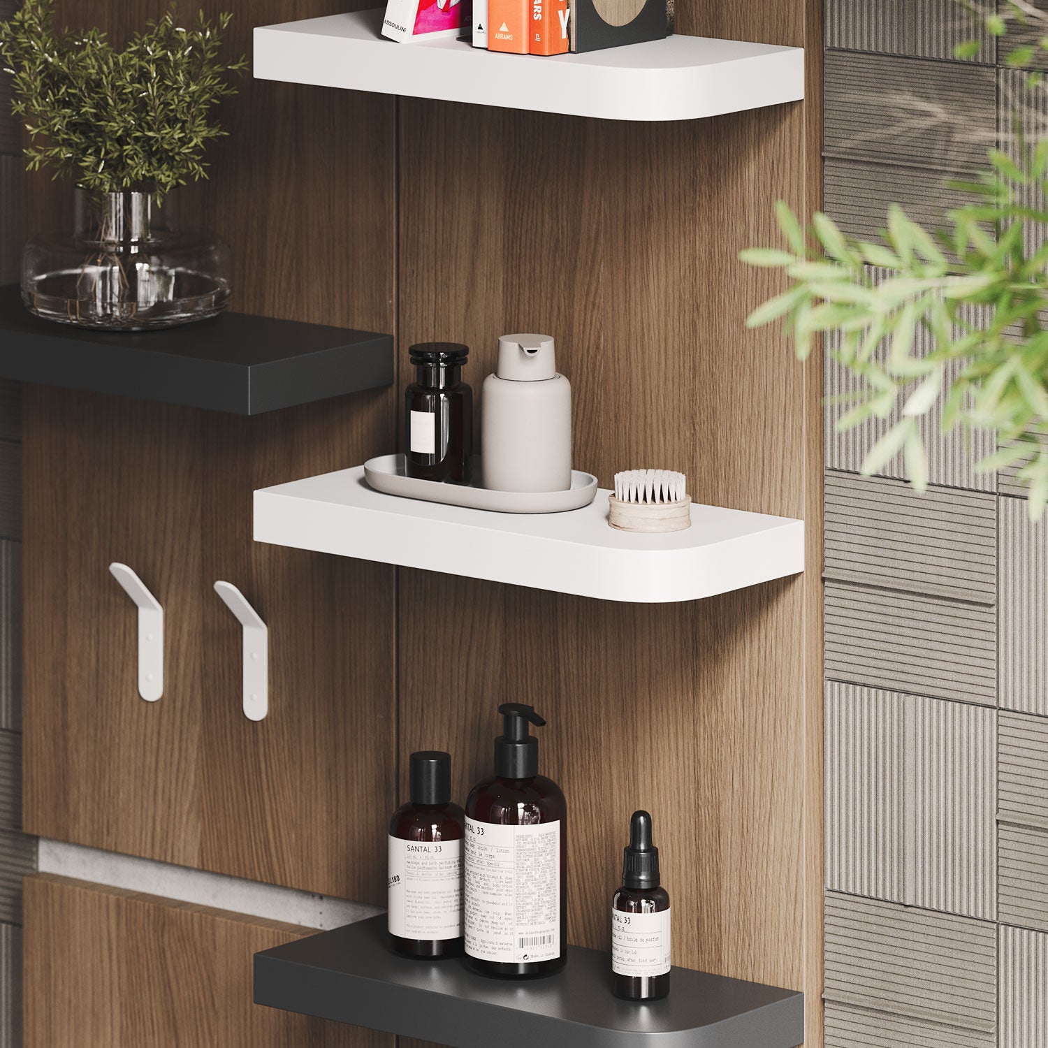 Aksel RADius White Floating Shelf