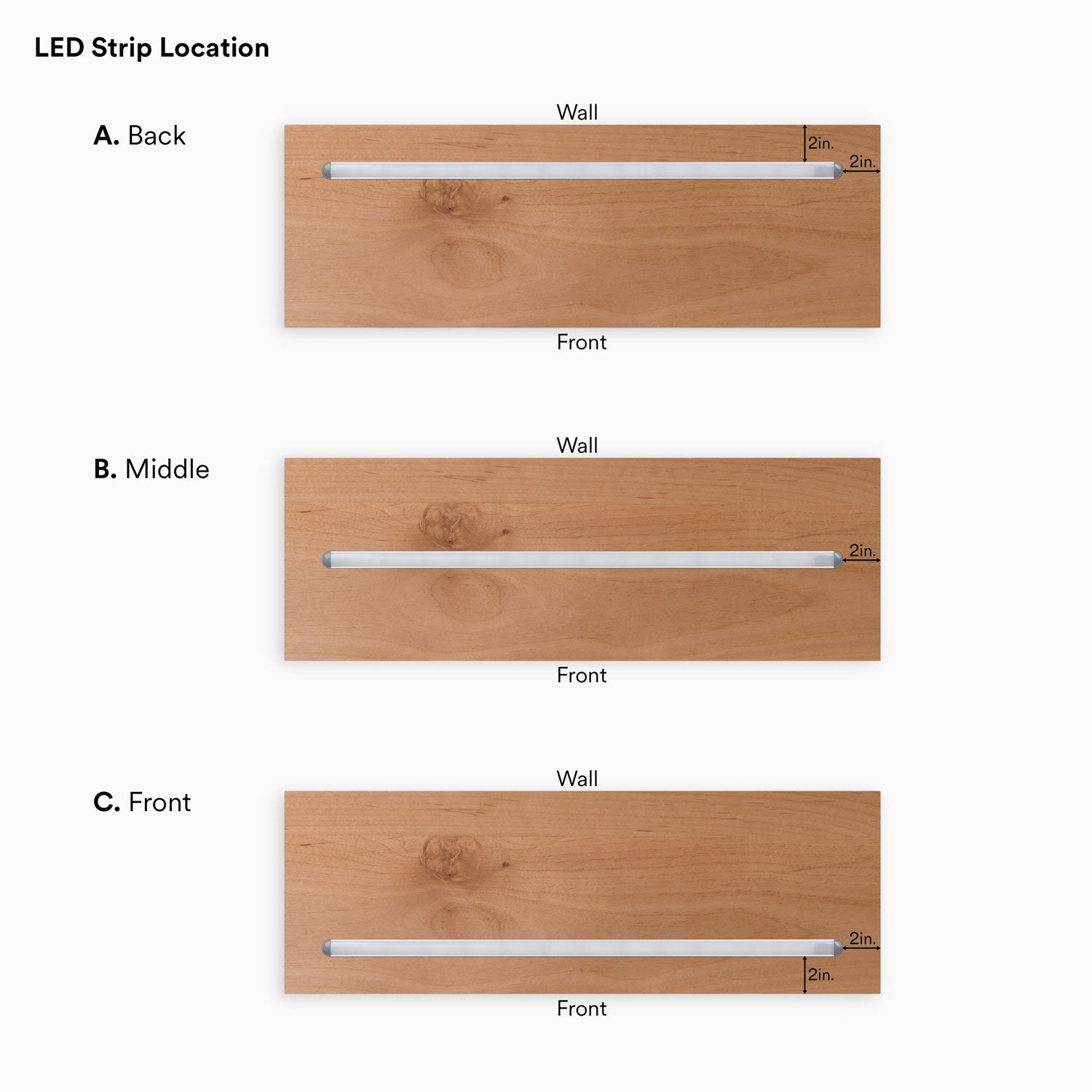 Aksel LED Alder Floating Shelf