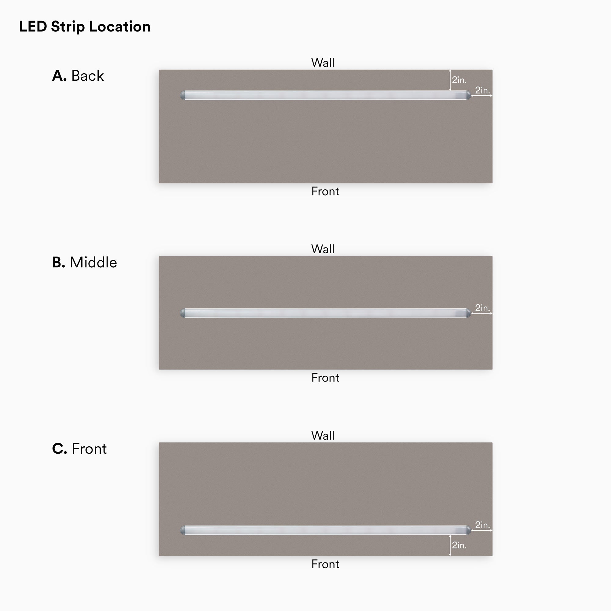 Aksel LED Concretey Floating Shelf