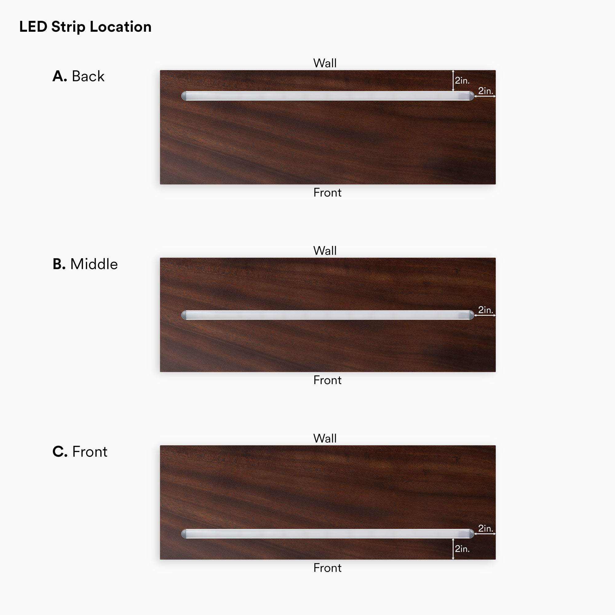 Aksel LED Dutch Mocha Floating Shelf