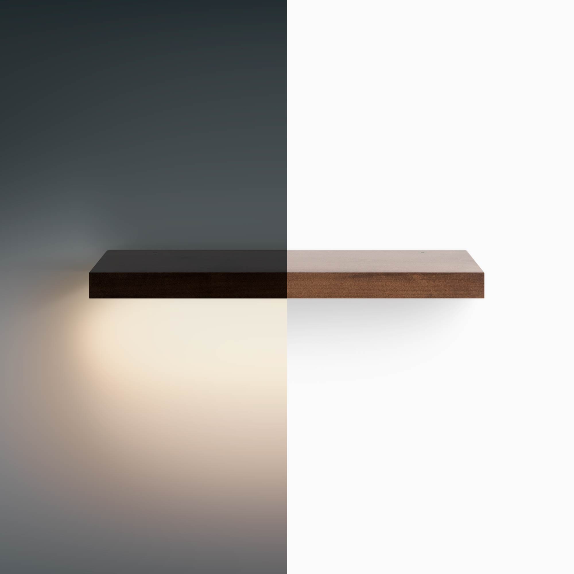 Aksel LED Espresso Floating Shelf