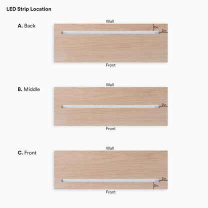 Aksel LED Glazed White Oak Floating Shelf