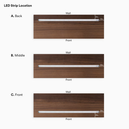 Aksel LED Walnut Floating Shelf