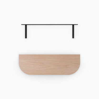 Aksel RADius Glazed White Oak Floating Shelf