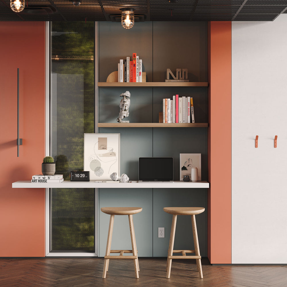 Aksel Inlay Glazed White Oak Floating Shelf | Shelfology¨