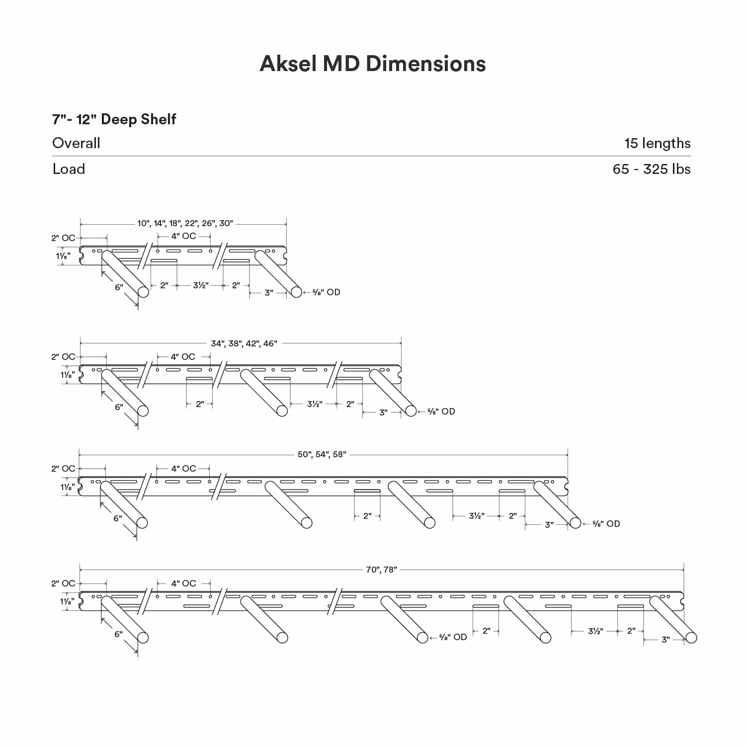 Aksel Hollow Core MD Floating Shelf Bracket