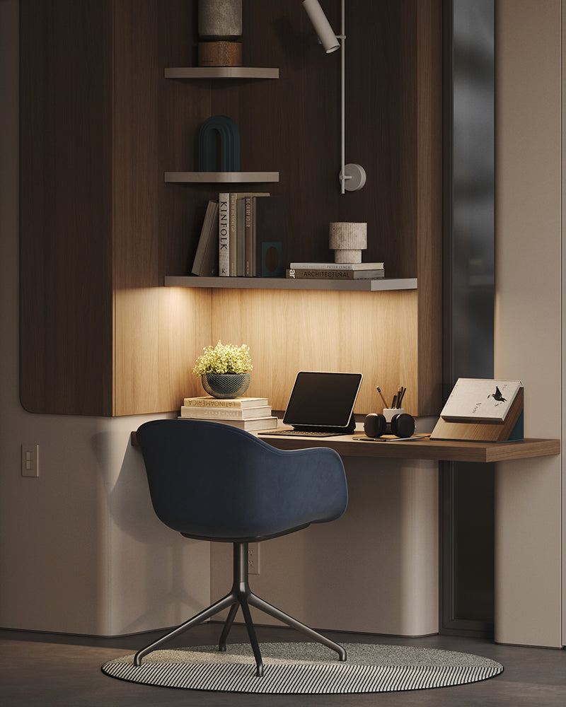 Aksel LED Walnut Floating Shelf - Thumbnail 5