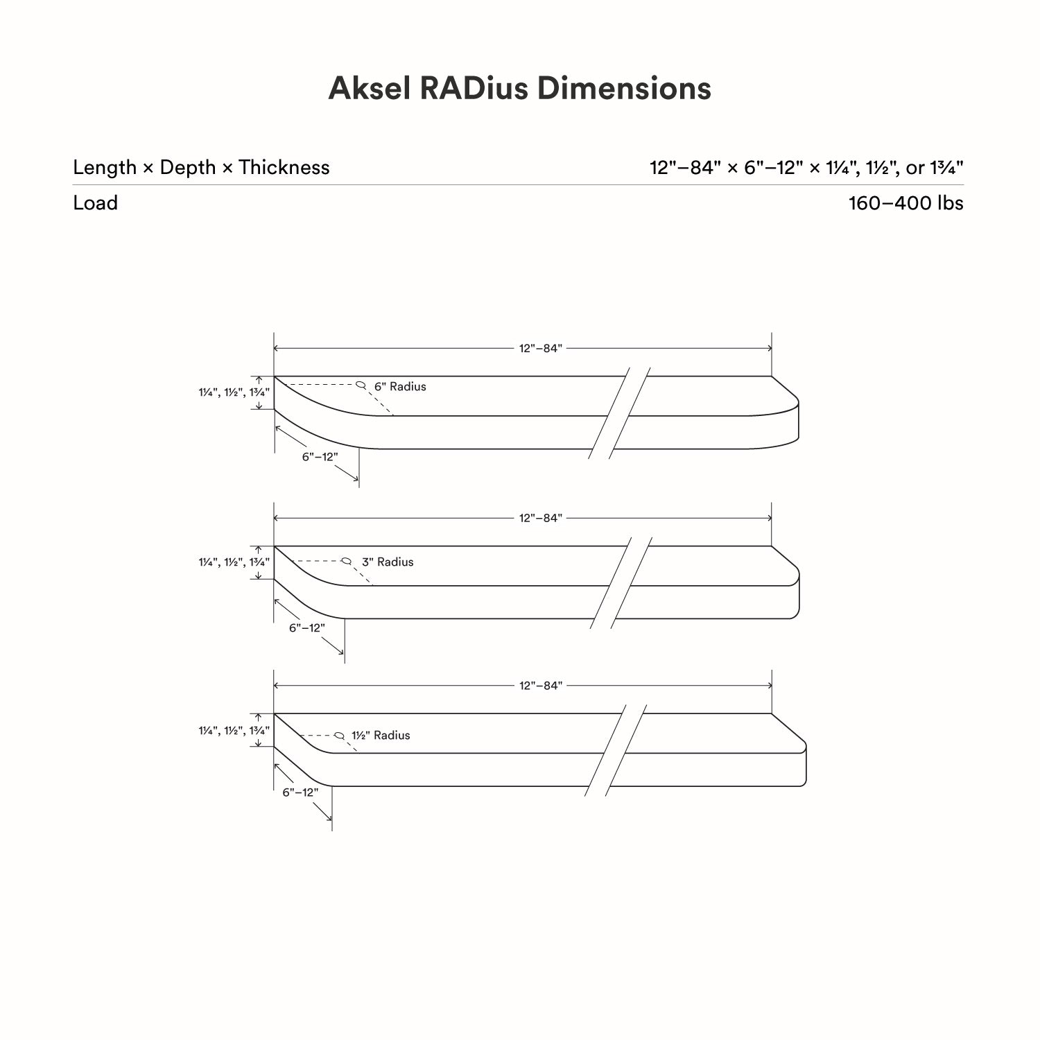 Aksel RADius Maple Floating Shelf