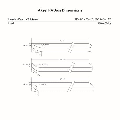 Aksel RADius Maple Floating Shelf
