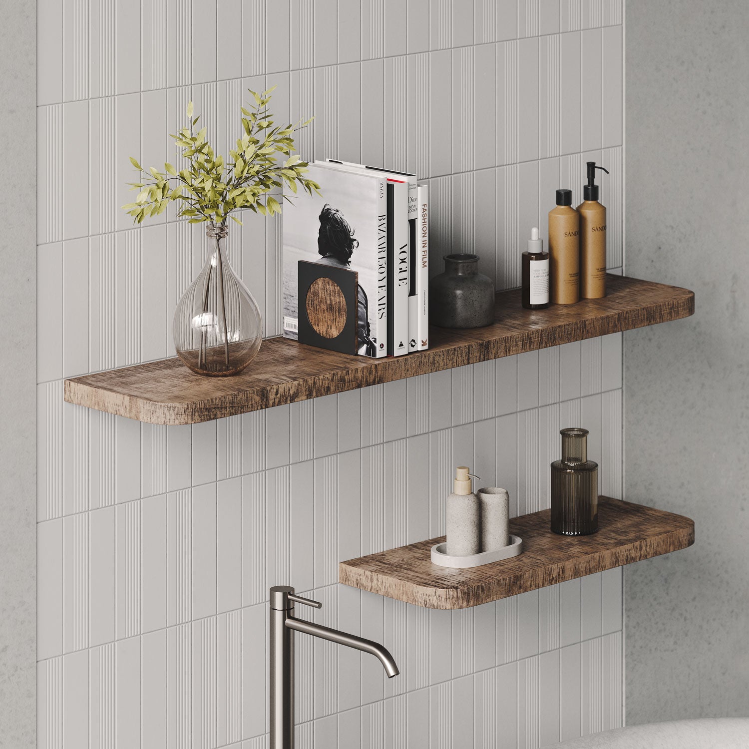 Aksel RADius Nutmeg Rustic Floating Shelf