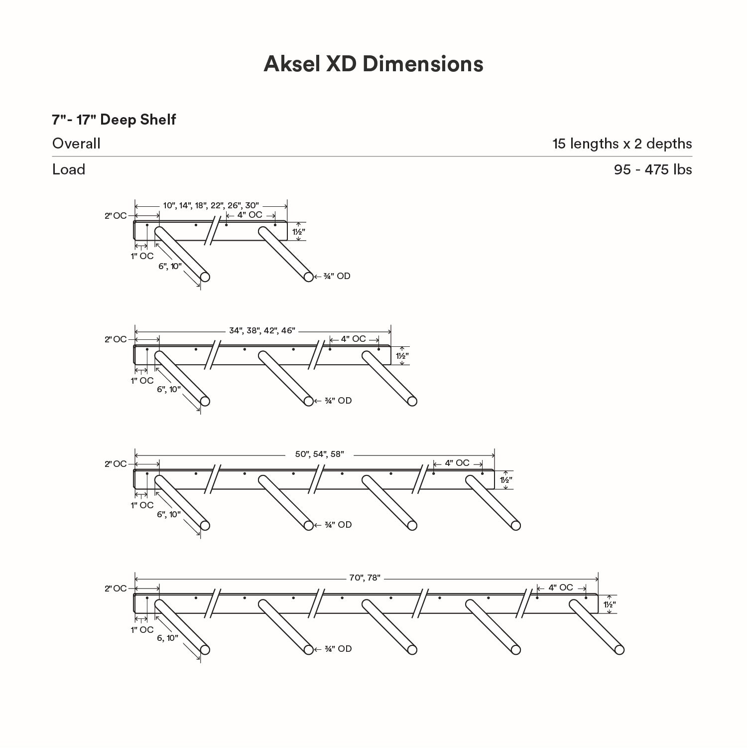 Aksel XD Floating Shelf Bracket