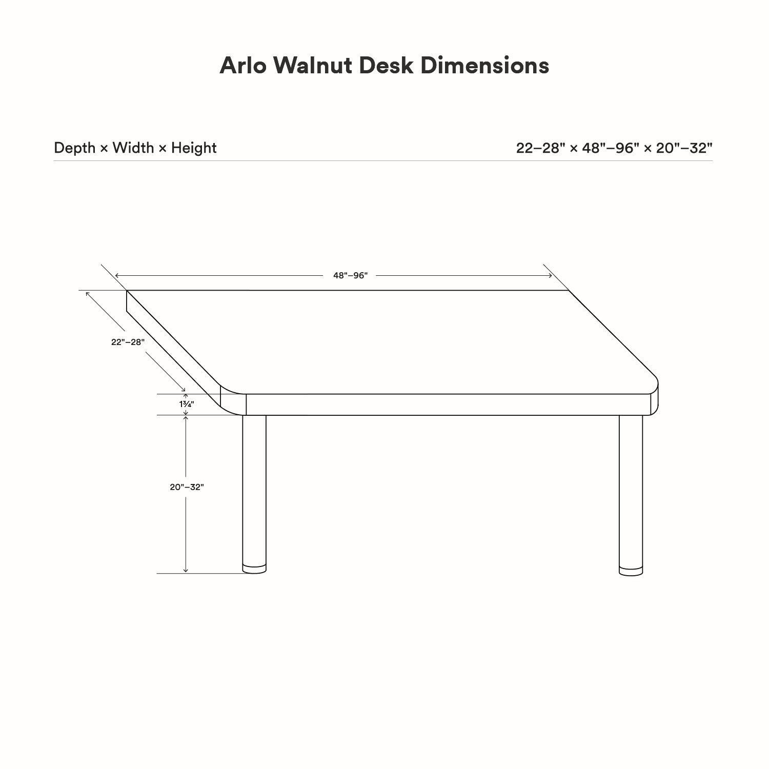 Arlo Desk - Walnut