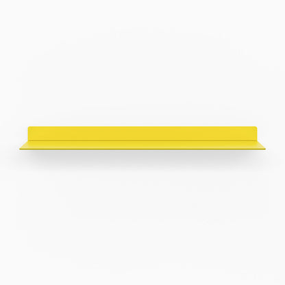 Beefy Bender FM 1 Metal Wall Shelf in bright yellow, minimalist metal floating shelf crafted for durable and functional wall display and organization.