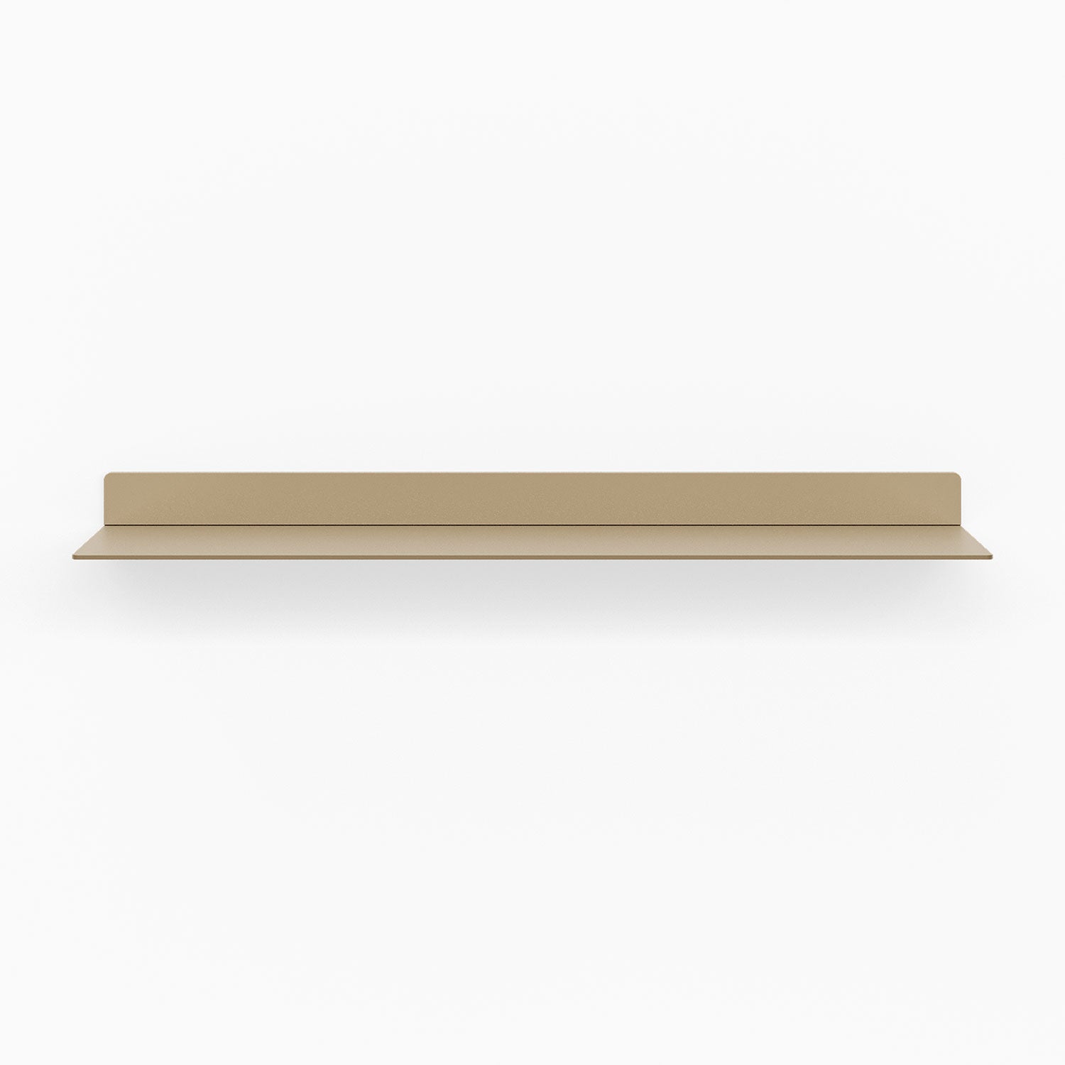 Beefy Bender FM 1 Metal Wall Shelf in muted beige, minimalist metal floating shelf crafted for durable wall display and efficient organization.