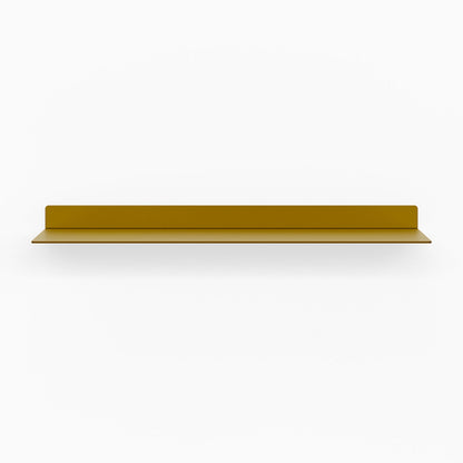 Beefy Bender FM 1 Metal Wall Shelf in deep golden hue, minimalist metal floating shelf designed for sleek and durable wall display and organization.