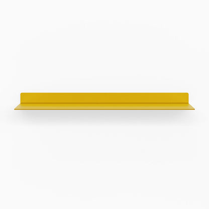 Beefy Bender FM 1 Metal Wall Shelf in warm honey mustard, minimalist metal floating shelf offering sturdy, functional wall display and organization.