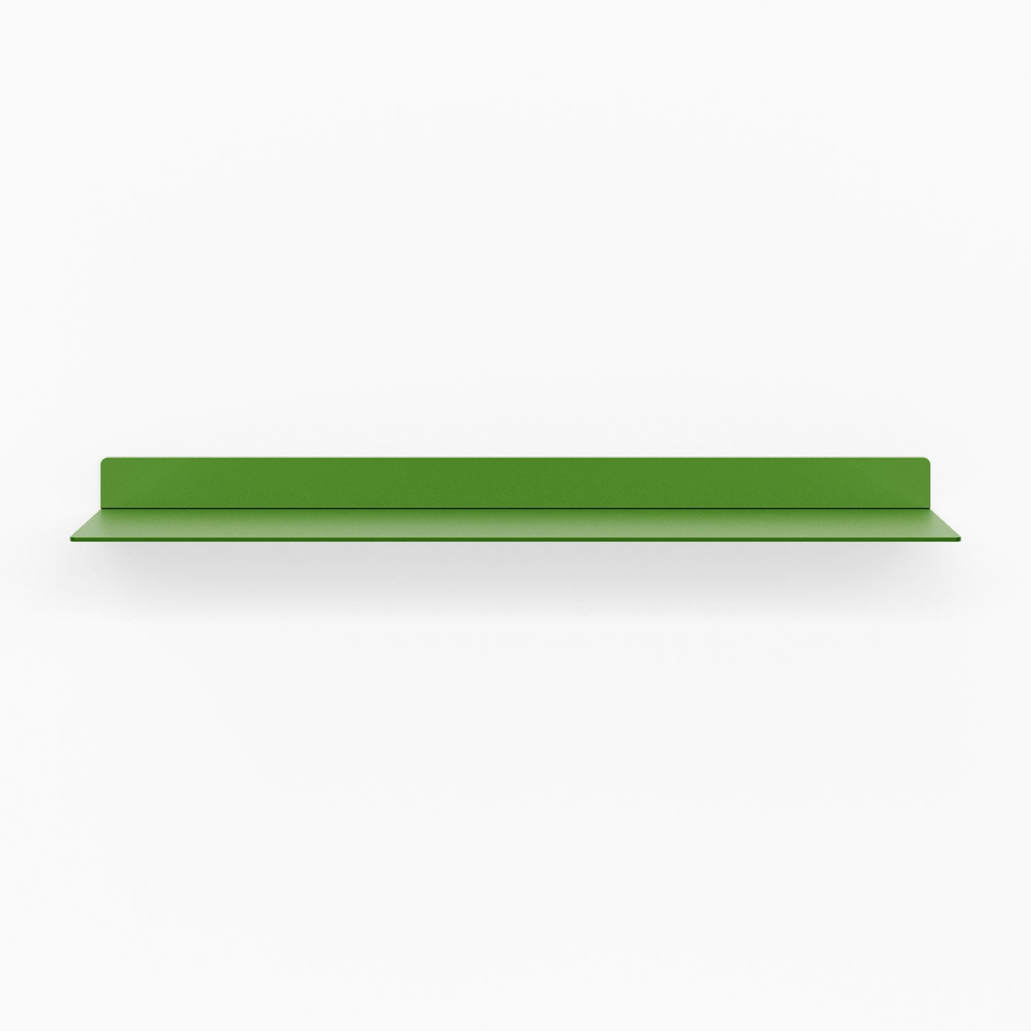 Beefy Bender FM 1 Metal Wall Shelf in fresh lime green, minimalist metal floating shelf designed for sturdy, functional wall display and organization.